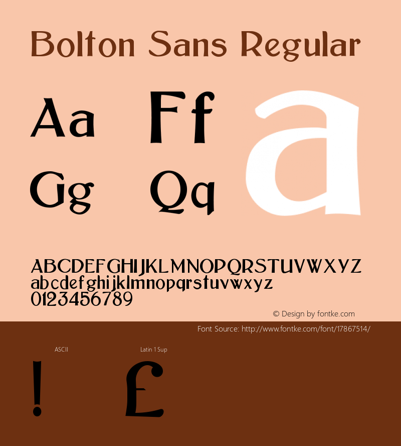 Bolton Sans Regular Version 1.0; 2002; initial release图片样张