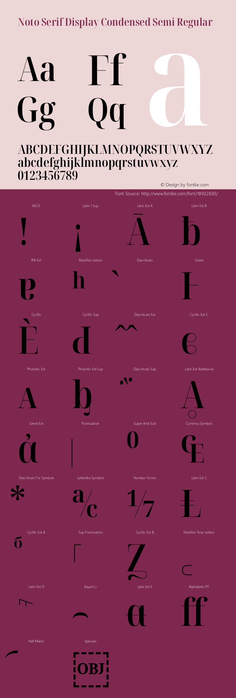 Noto Serif Display Condensed Semi Regular Version 1.901图片样张