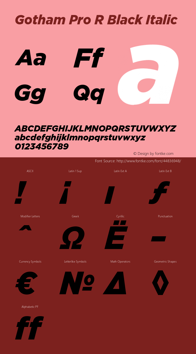 GothamProRBlackItalic Version 1.001图片样张