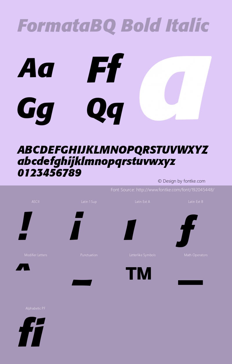 FormataBQ Bold Italic 001.001图片样张