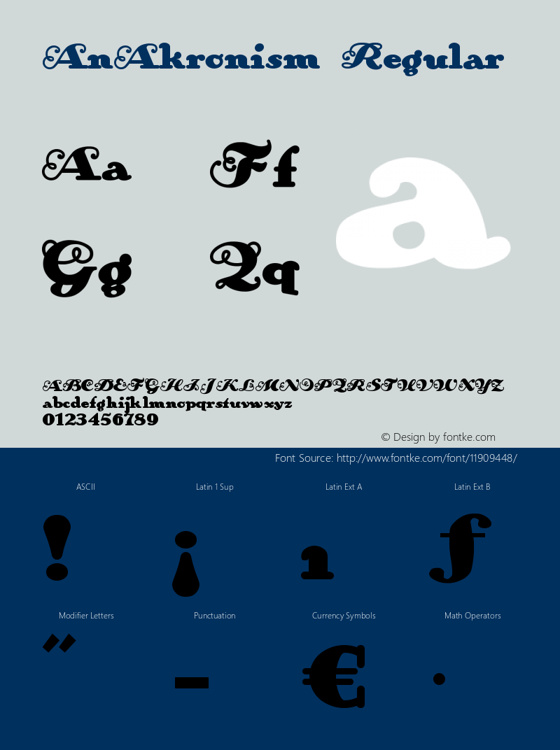 AnAkronism Regular Converted from e:\nickfo~1\ANA_____.TF1 by ALLTYPE图片样张