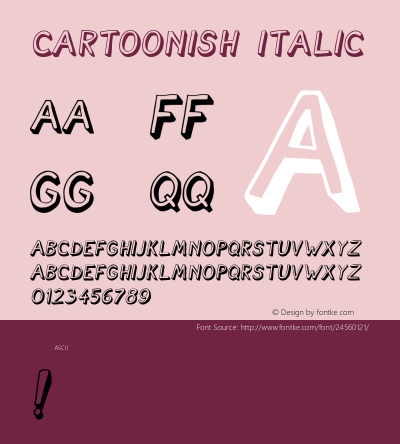 Cartoonish Italic Version 1.000图片样张