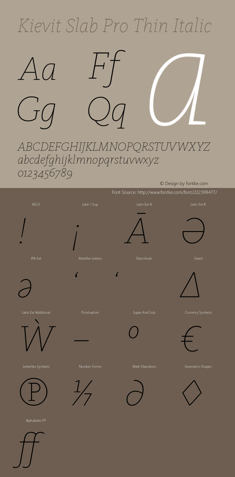 Kievit Slab Pro Thin Italic Version 7.600, build 1030, FoPs, FL 5.04图片样张