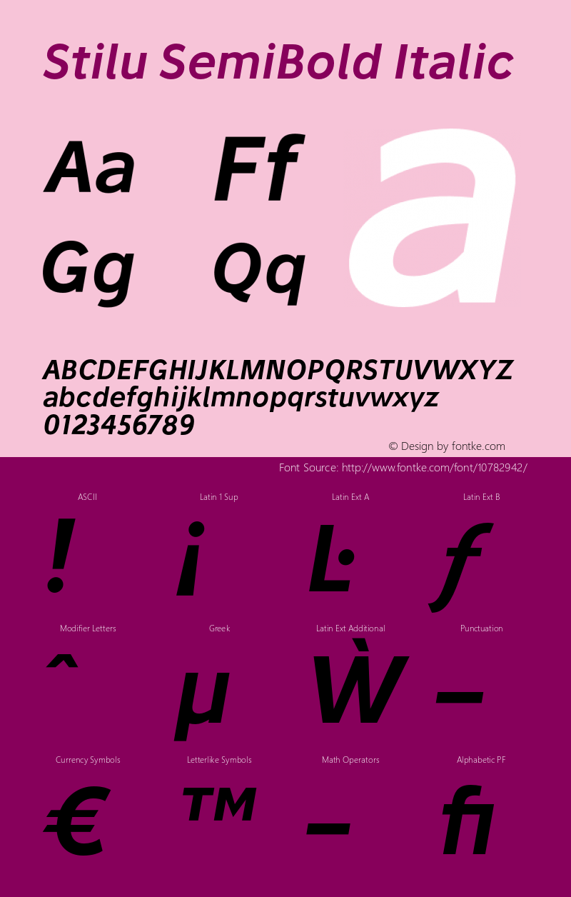 Stilu SemiBold Italic Version 1.110;PS 001.110;hotconv 1.0.70;makeotf.lib2.5.58329图片样张
