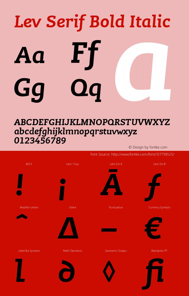 Lev Serif Bold Italic Version 1.002图片样张