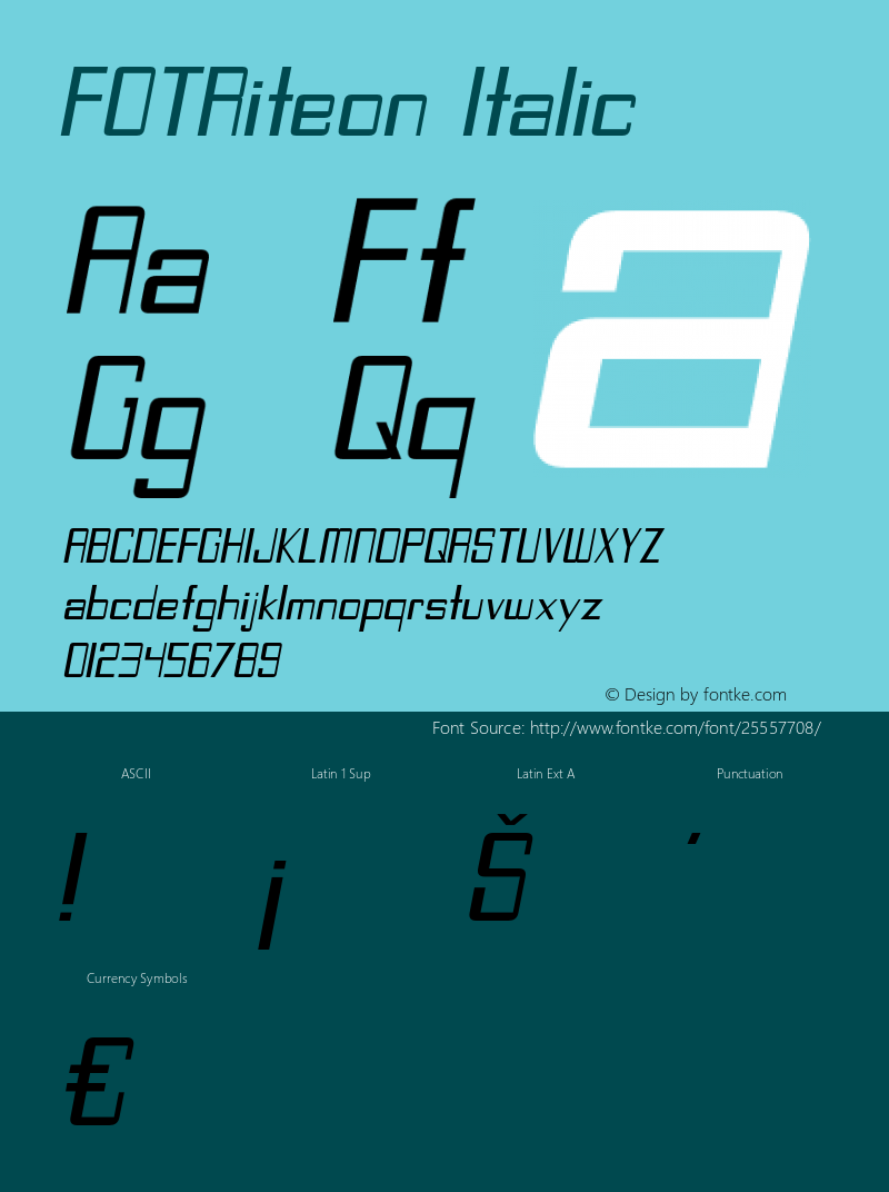 FOTRiteon-Italic Version 1.000图片样张