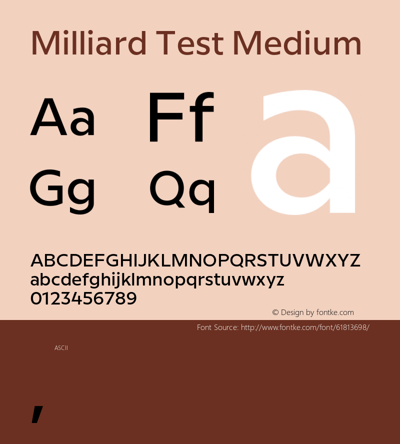 Milliard Test Medium Version 1.000;PS 001.000;hotconv 1.0.88;makeotf.lib2.5.64775图片样张