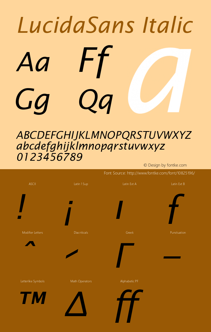 LucidaSans Italic Version 001.000图片样张