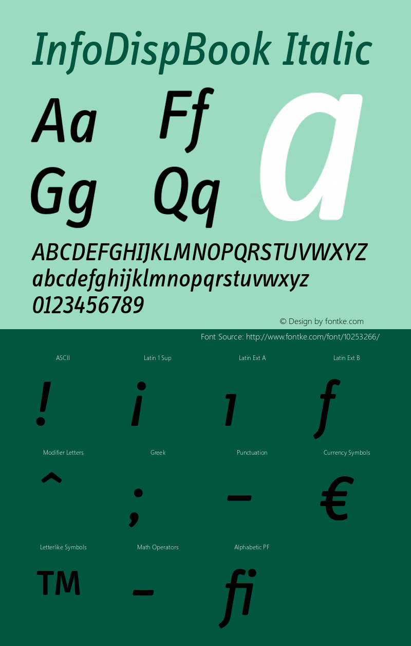 InfoDispBook Italic 001.000图片样张