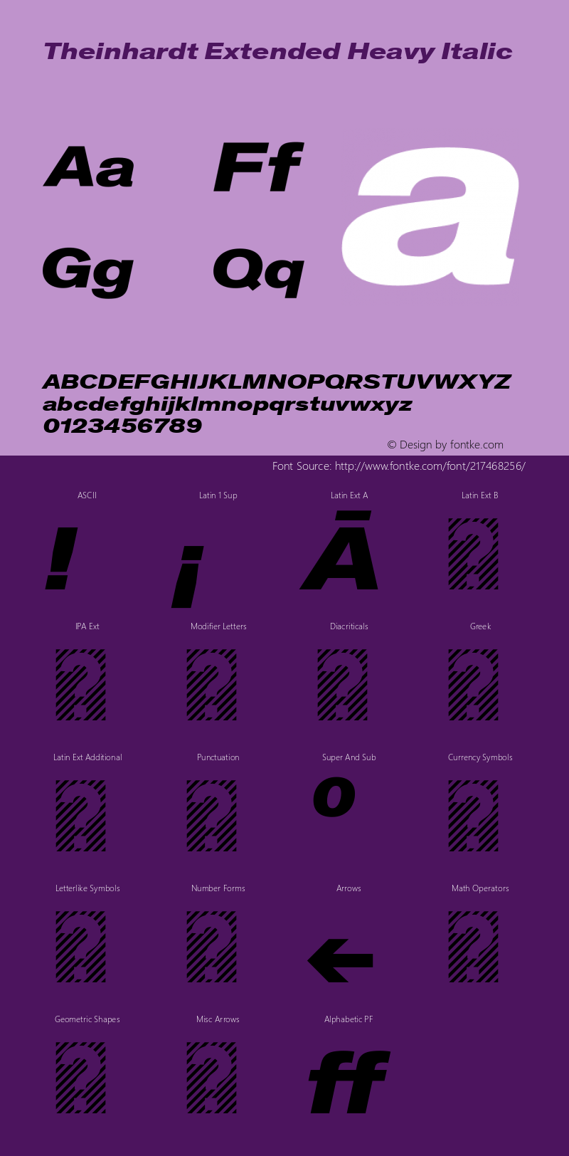 Theinhardt Extended  Heavy Italic Version 1.002; build 0002图片样张