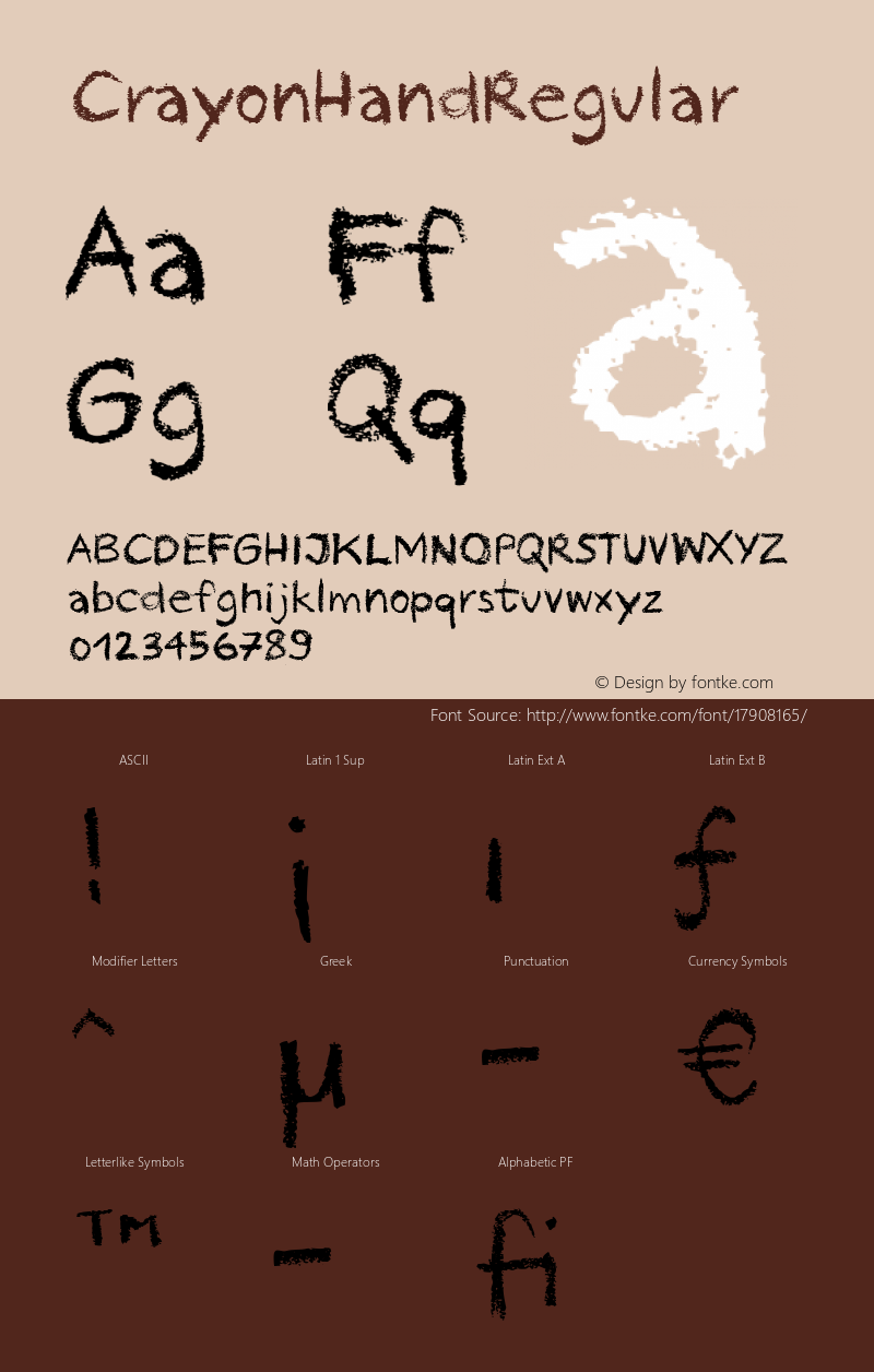 CrayonHandRegular ☞ Version 1.000;com.myfonts.easy.letters-numbers.crayon-hand.regular.wfkit2.version.3rGP图片样张