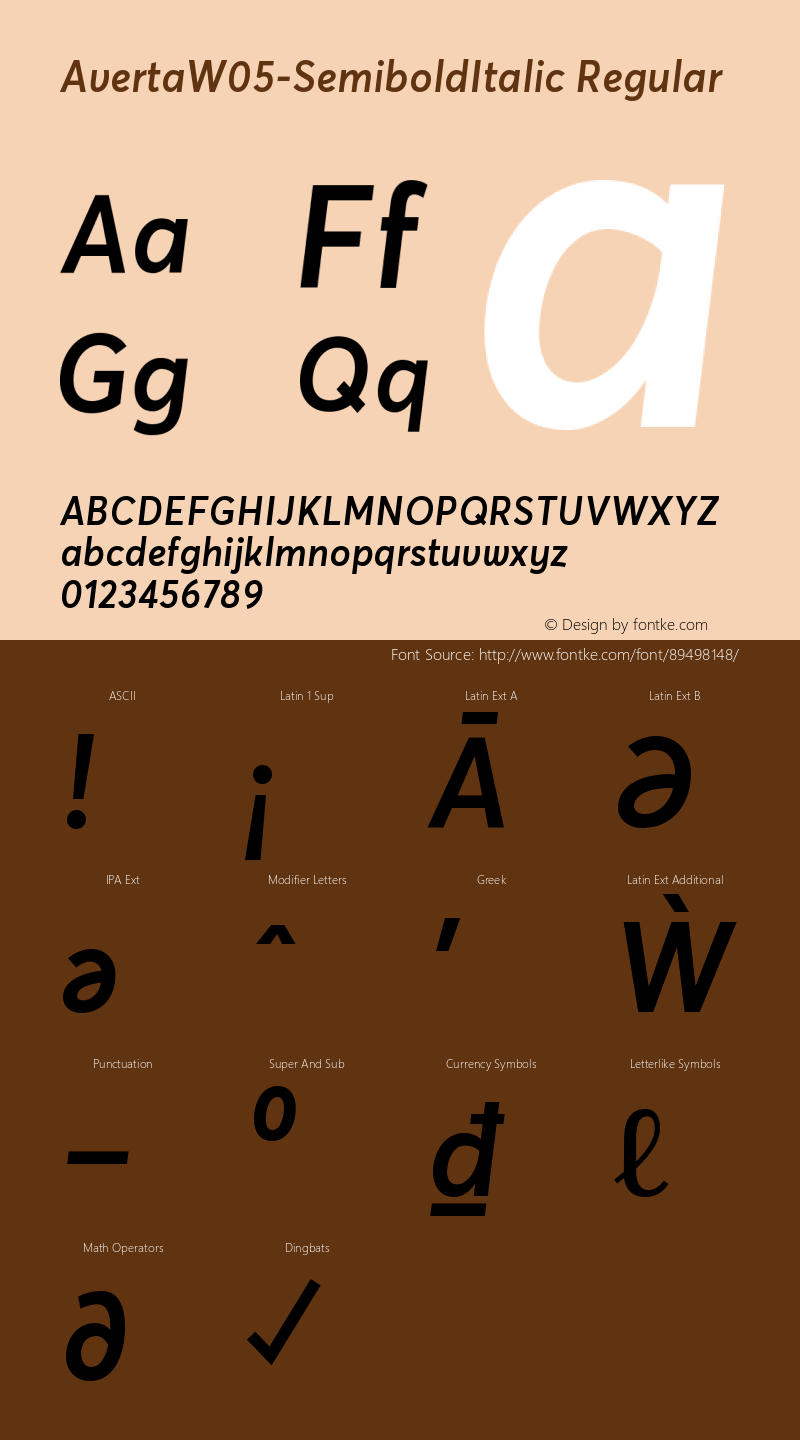 Averta W05 Semibold Italic Version 1.20图片样张