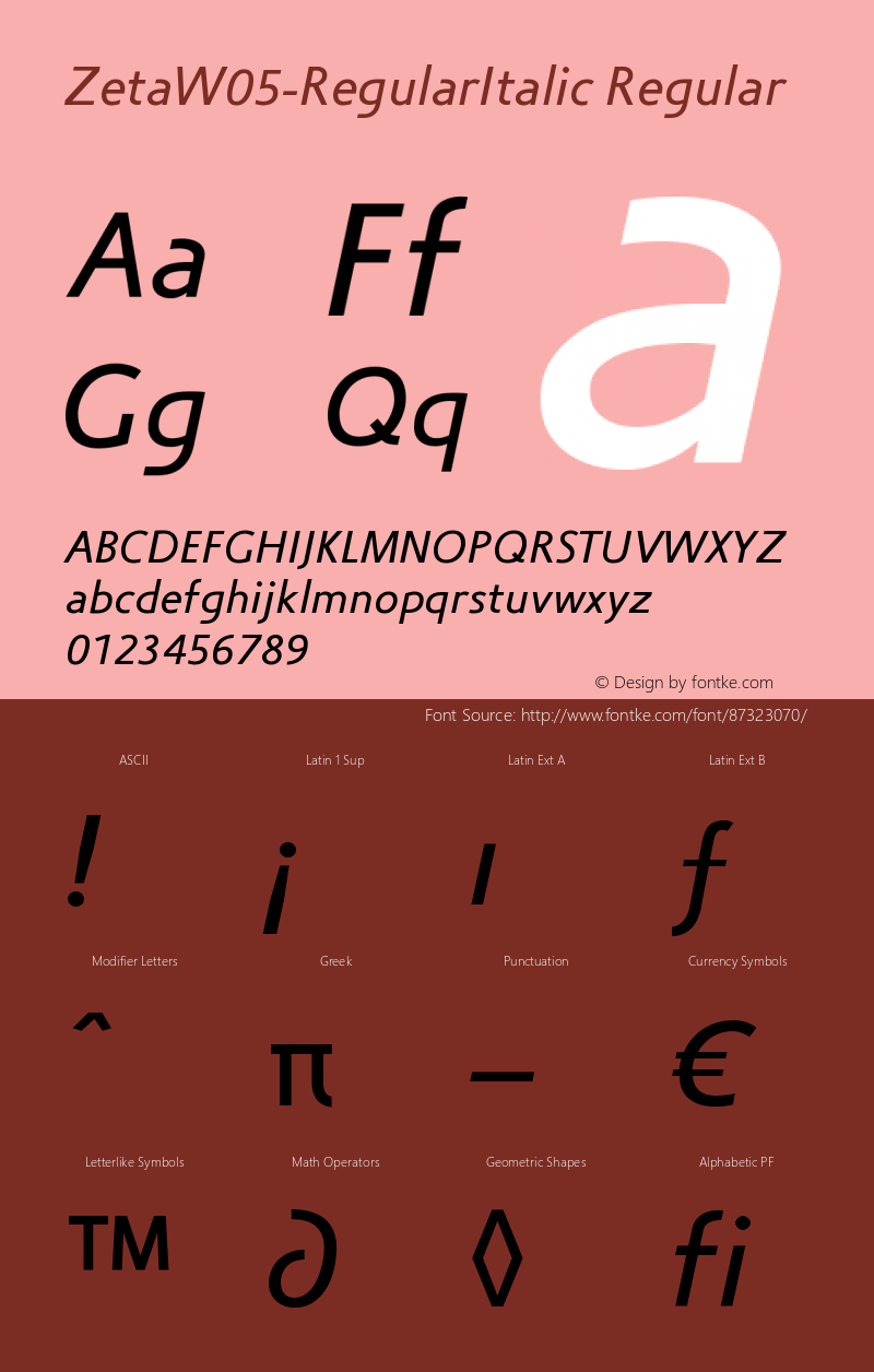 Zeta W05 Regular Italic Version 1.00图片样张