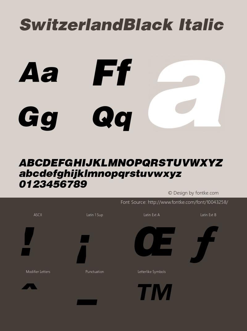 SwitzerlandBlack Italic v1.0c图片样张