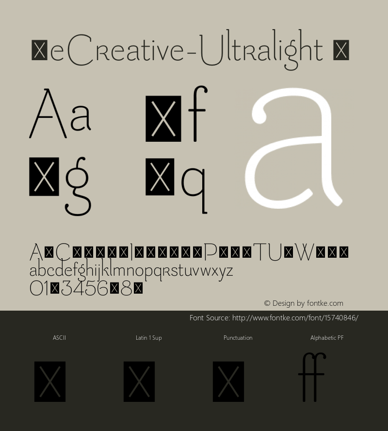 BeCreative-Ultralight ☞ Version 1.001;com.myfonts.easy.corradine.be-creative.ultralight.wfkit2.version.4tzM图片样张