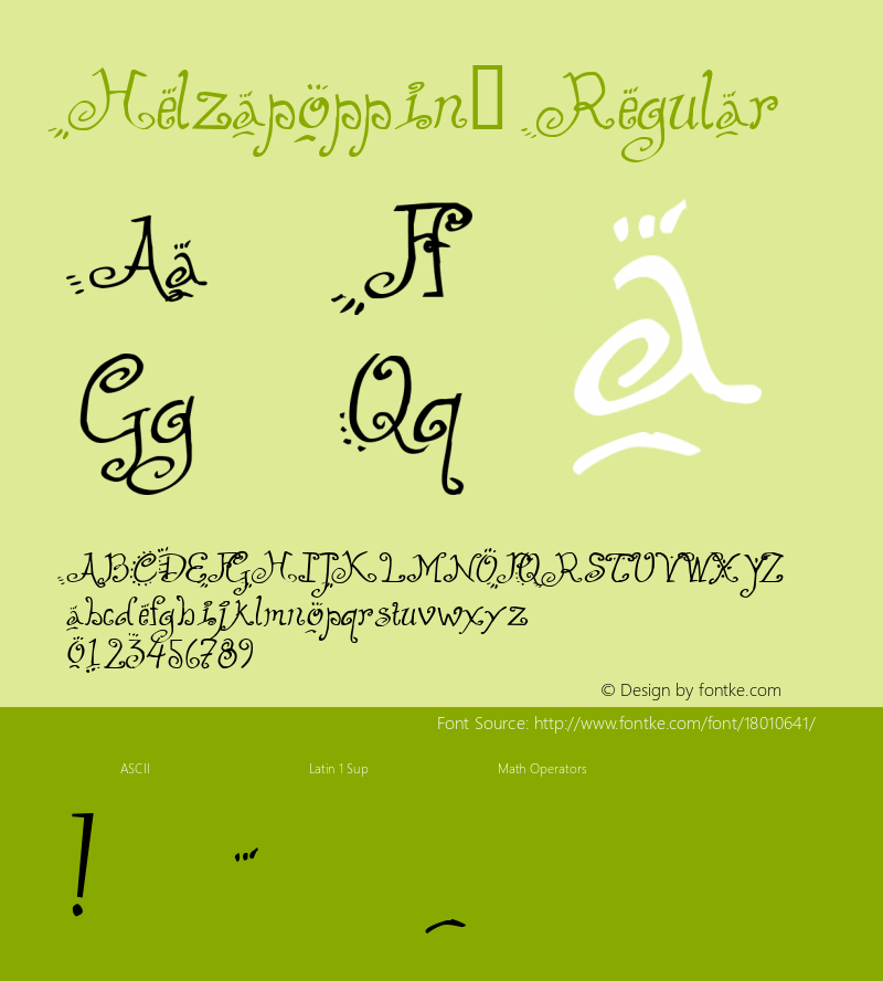 Helzapoppin™ Regular Altsys Fontographer 4.0.3 11/26/96图片样张