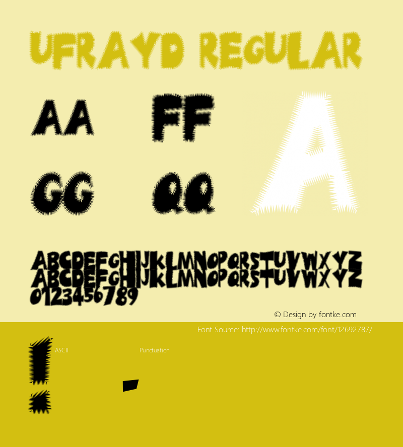 Ufrayd Regular Macromedia Fontographer 4.1 4/25/97图片样张