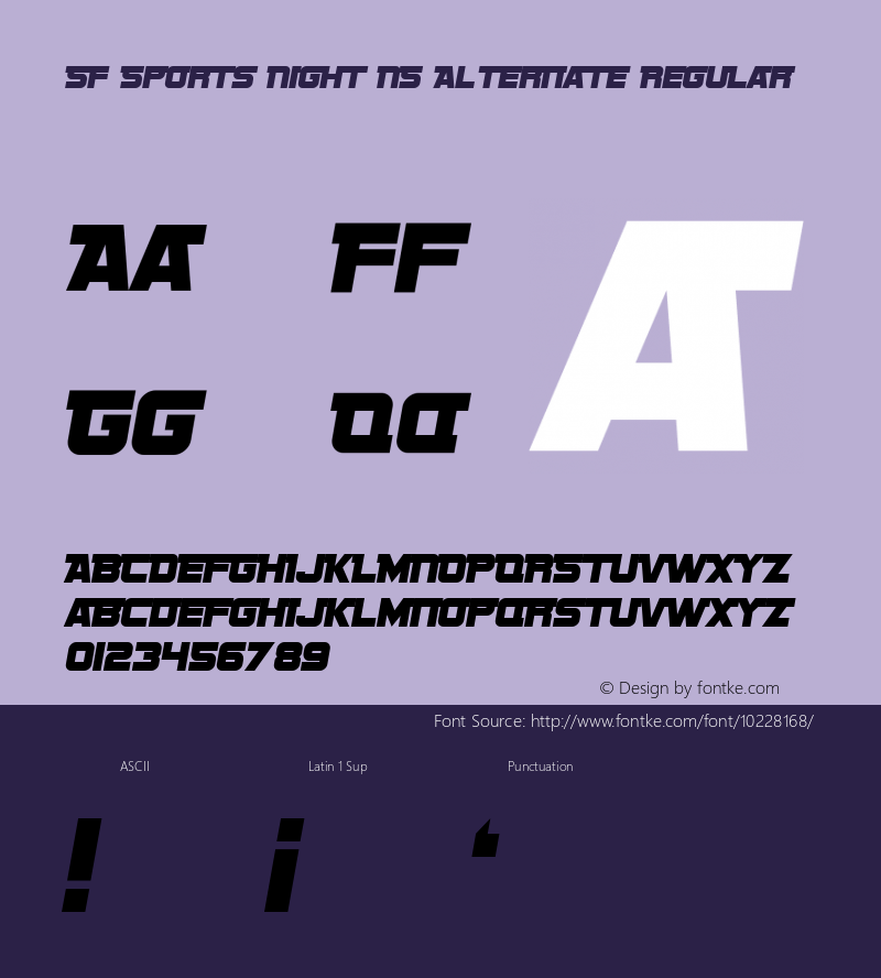 SF Sports Night NS Alternate Regular 1.0图片样张