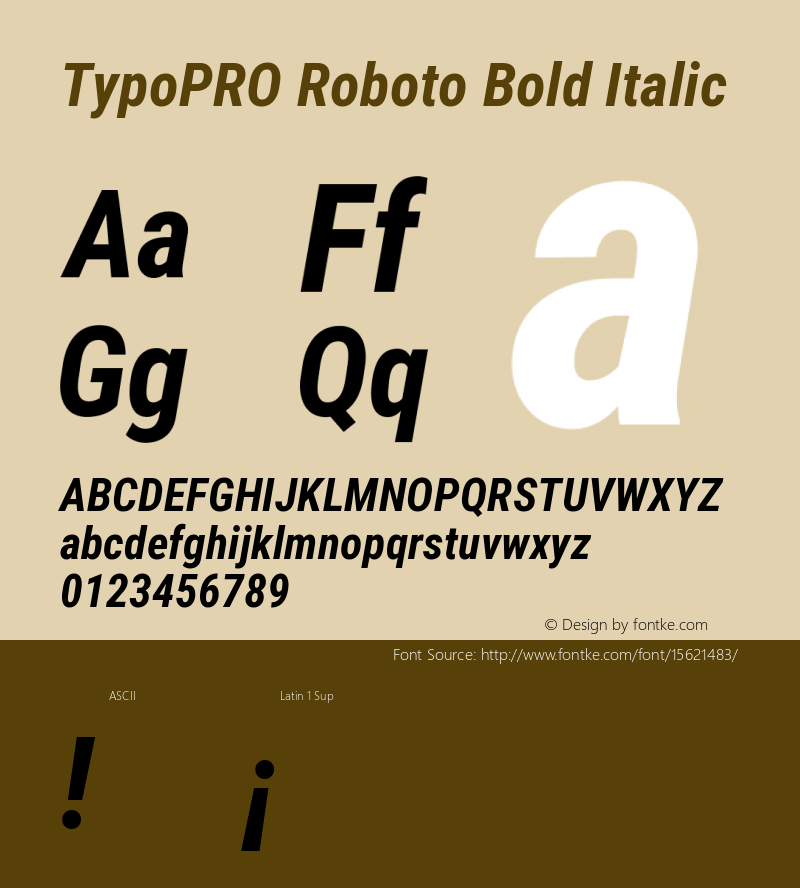TypoPRO Roboto Bold Italic Version 2.001047; 2015图片样张