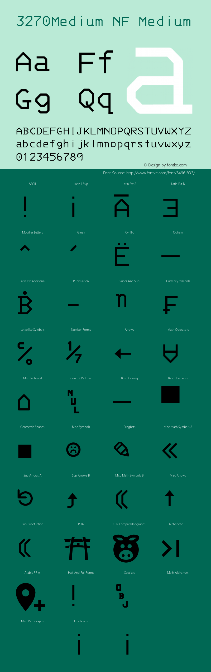 3270-Medium Nerd Font Complete Windows Compatible Version 001.000;Nerd Fonts 2图片样张