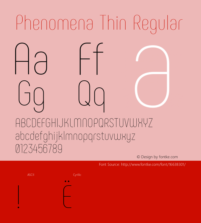 Phenomena Thin Regular Version 1.000;PS 001.000;hotconv 1.0.88;makeotf.lib2.5.64775; ttfautohint (v1.4.1)图片样张