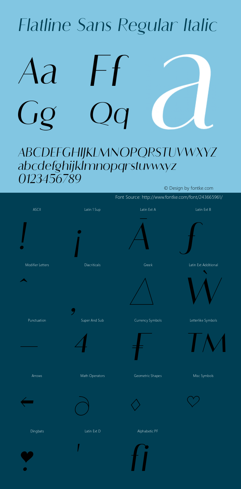 Flatline Sans Regular Italic Version 2.000 | FøM Fix图片样张