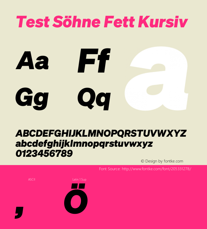 Test Söhne Fett Kursiv Version 1.109;hotconv 1.0.116;makeotfexe 2.5.65601图片样张