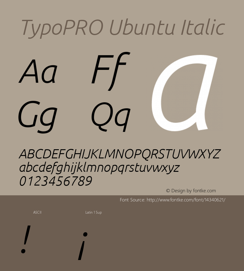 TypoPRO Ubuntu Italic Version 0.80图片样张