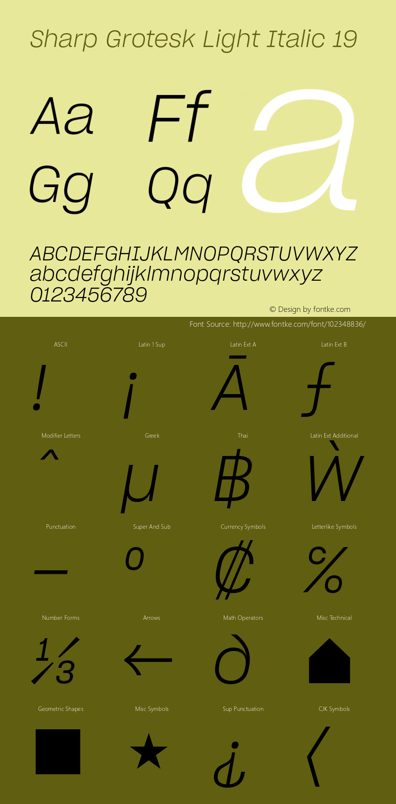 Sharp Grotesk Light Italic 19 Version 1.003图片样张