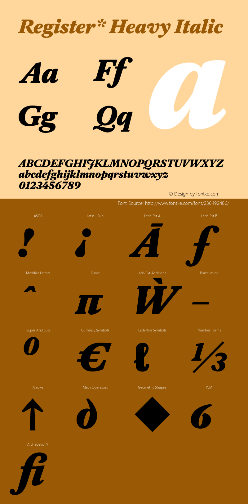 Register* Heavy Italic Version 7.008图片样张