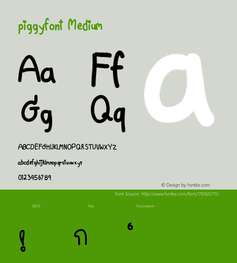 piggyfont Version 001.000图片样张