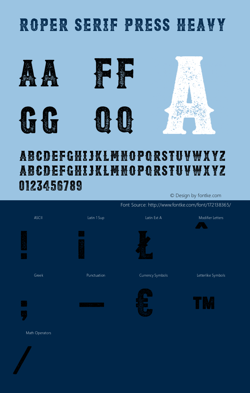 Roper Serif Press Heavy 1.00 November 9, 2014, initial release图片样张