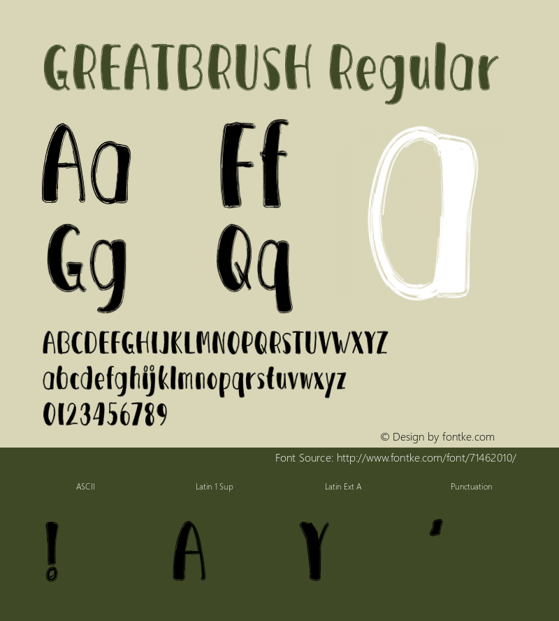 GREATBRUSH Version 1.001;Fontself Maker 3.5.1图片样张