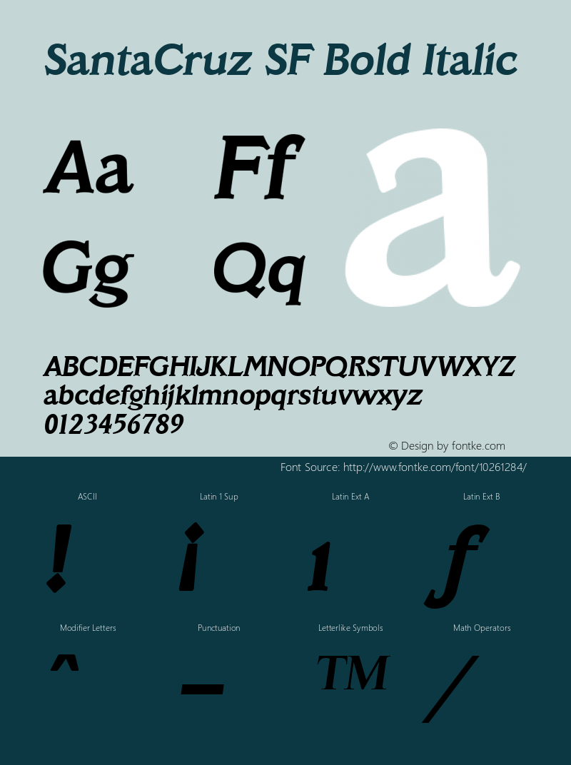 SantaCruz SF Bold Italic Altsys Fontographer 3.5  31.01.1994图片样张