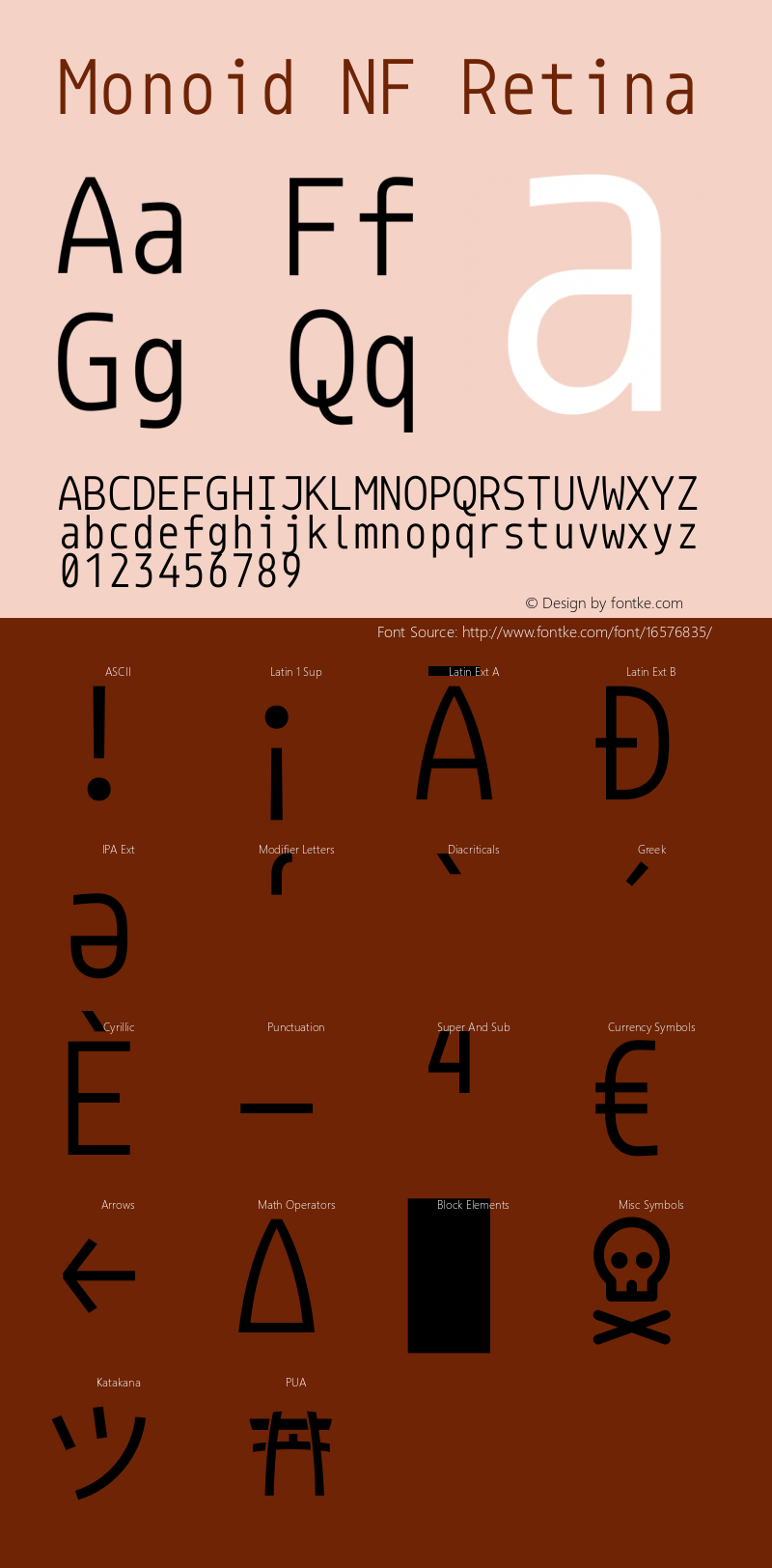 Monoid NF Retina Version 0.62;Nerd Fonts 0.8.图片样张