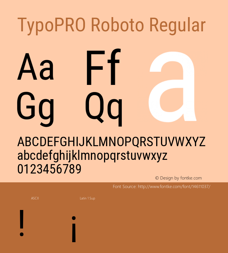 TypoPRO Roboto Regular Version 2.000980; 2014图片样张