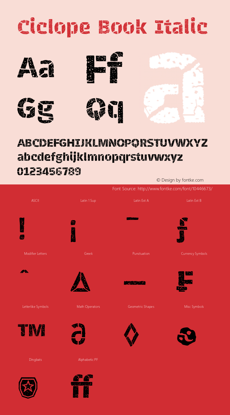 Ciclope Book Italic Version 1.7图片样张