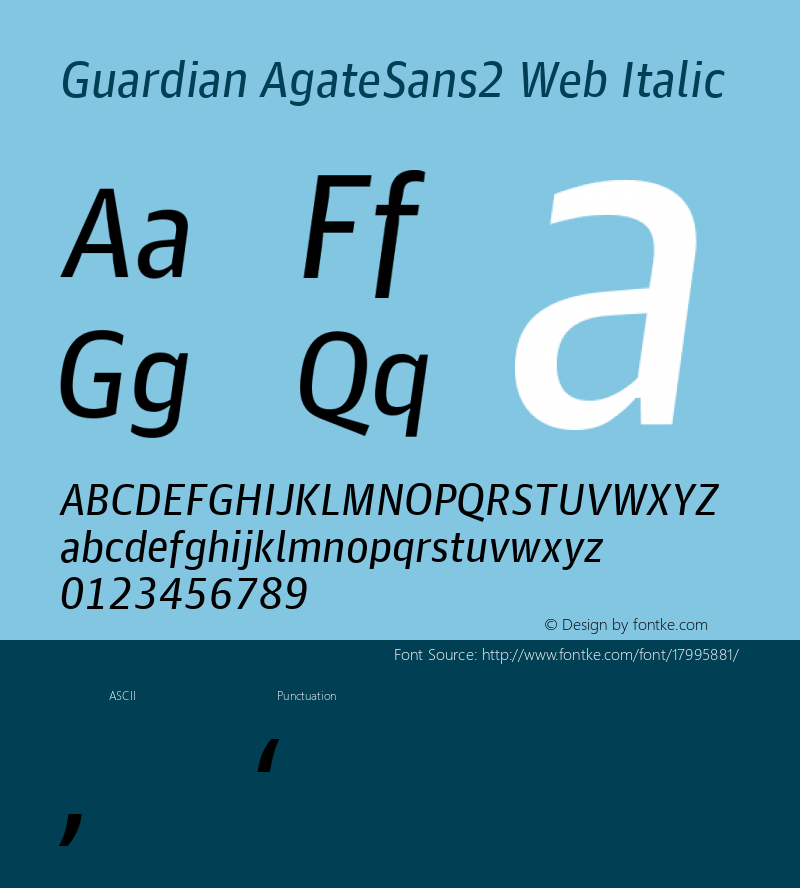 Guardian AgateSans2 Web Italic Version 001.002 2011图片样张