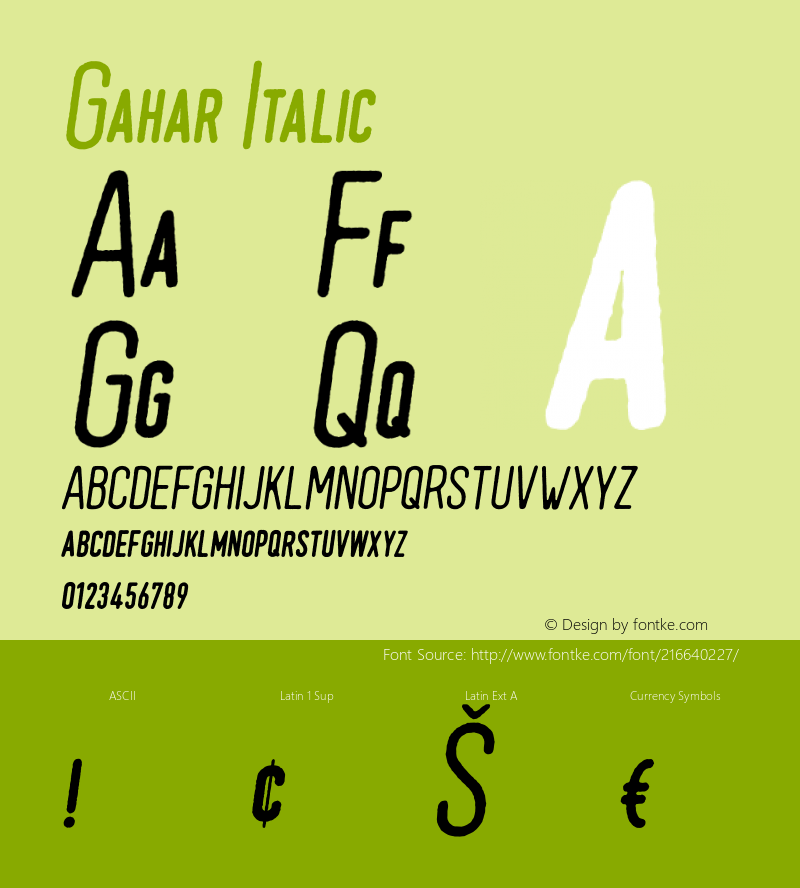Gahar Italic Version 001.001图片样张