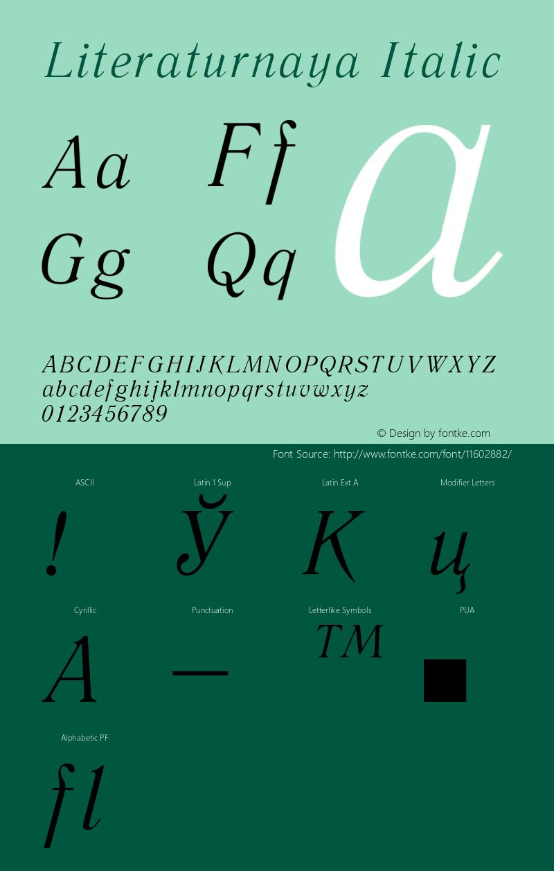 Literaturnaya Italic 001.001图片样张