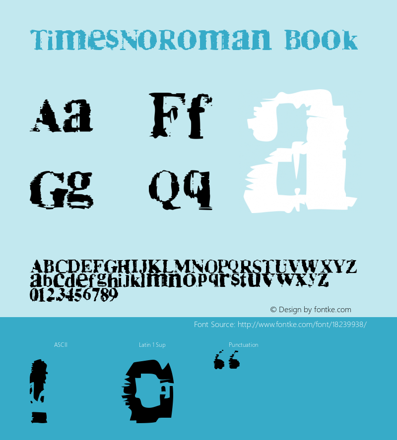 TimesNoRoman Book Version Macromedia Fontograp图片样张