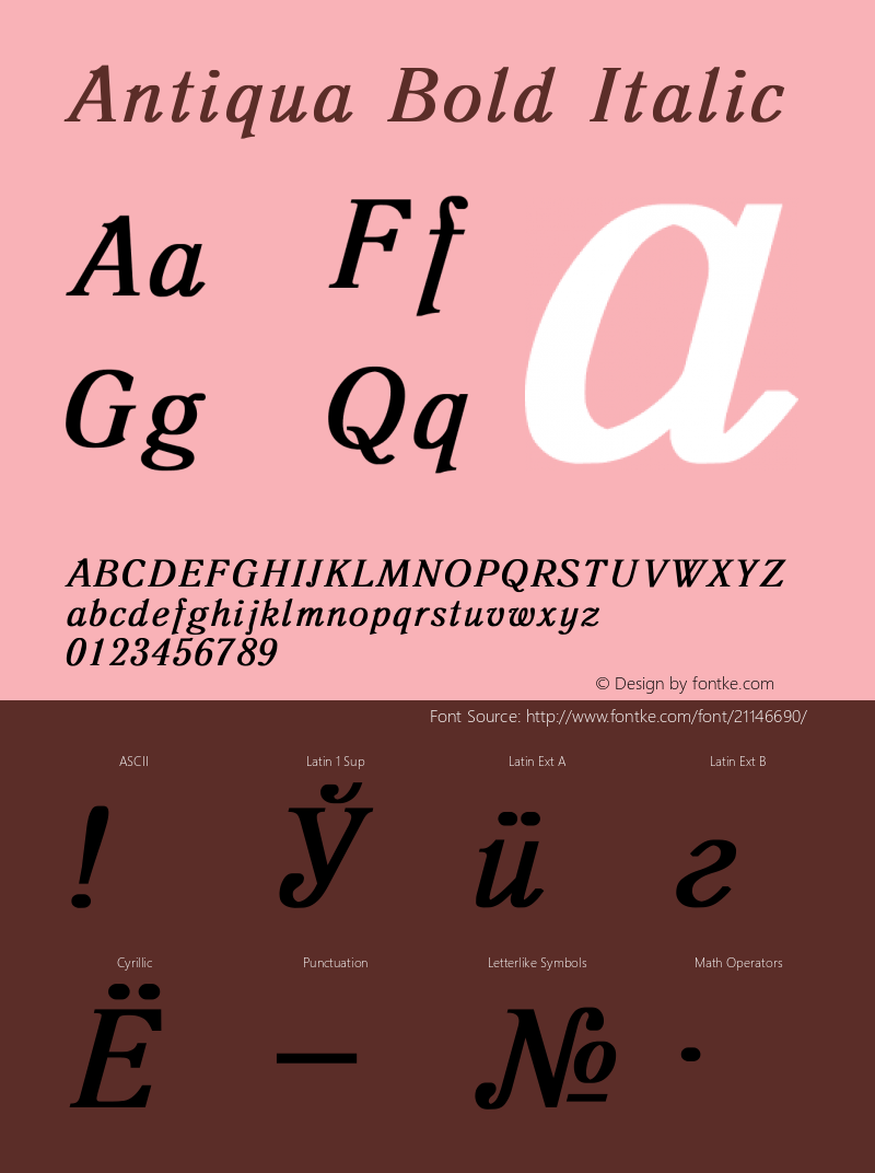 Antiqua Bold Italic Converted from d:\windows\system\ANT46___.BF1 by ALLTYPE图片样张