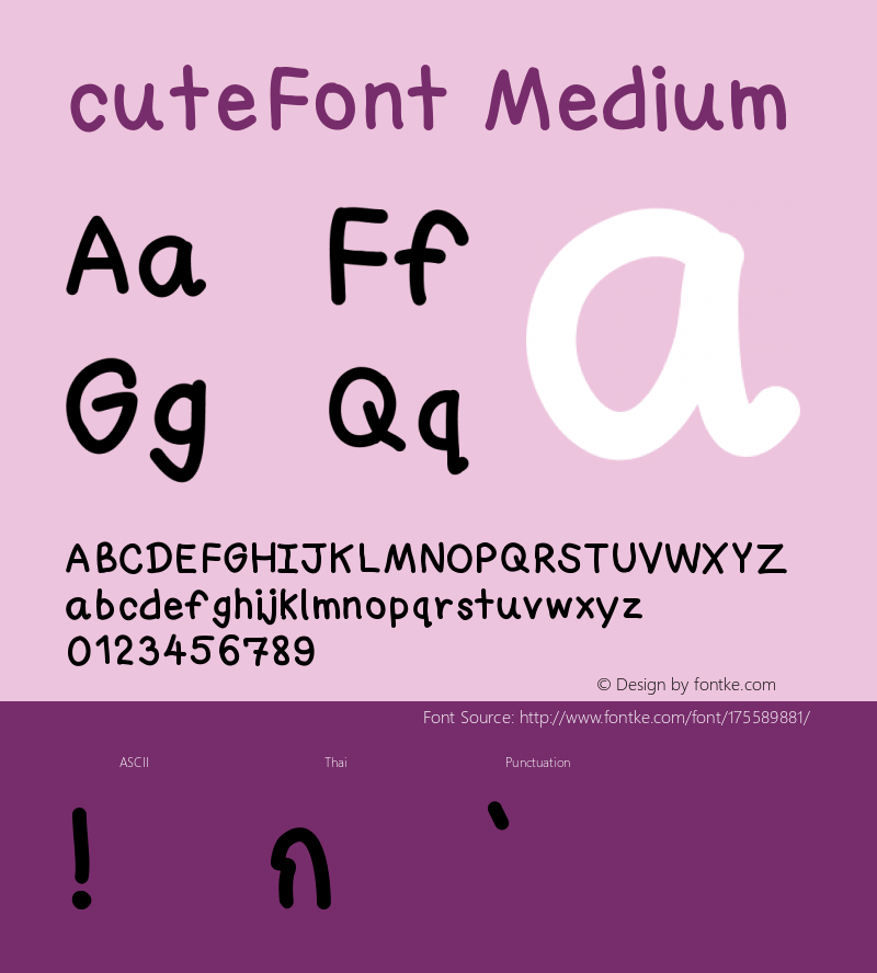 cuteFont Version 001.000图片样张