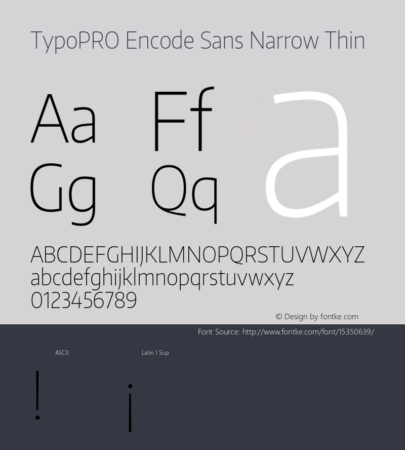 TypoPRO Encode Sans Narrow Thin Version 1.000; ttfautohint (v1.00) -l 8 -r 50 -G 200 -x 14 -D latn -f none -w G图片样张