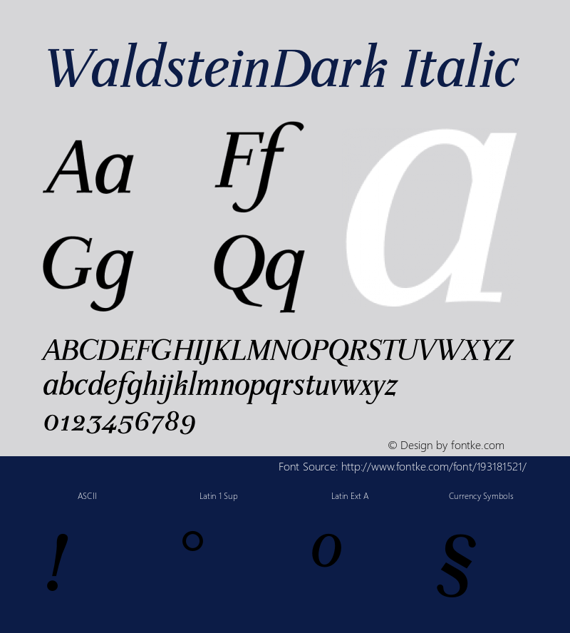 WaldsteinDark-Italic Version 001.000图片样张