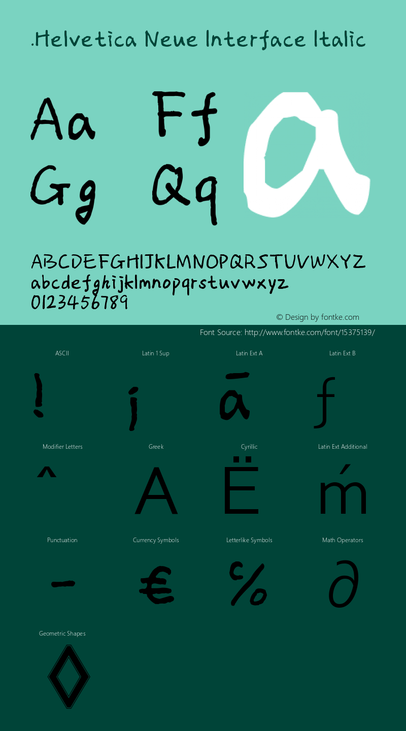 .Helvetica Neue Interface Italic 10.0d35e1图片样张