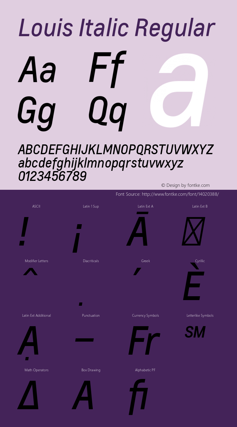 Louis Italic Regular Version 1.306图片样张