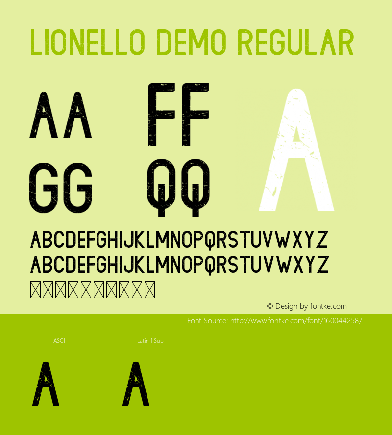 LIONELLO DEMO Version 1.002;Fontself Maker 3.1.2图片样张