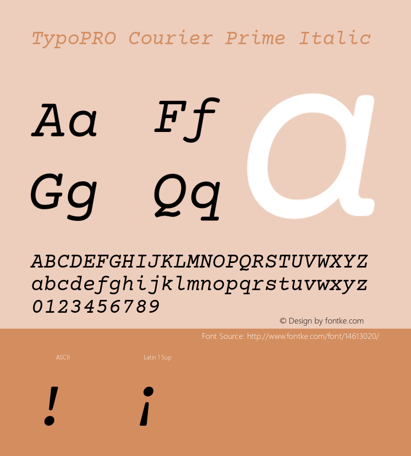 TypoPRO Courier Prime Italic Version 1.202图片样张