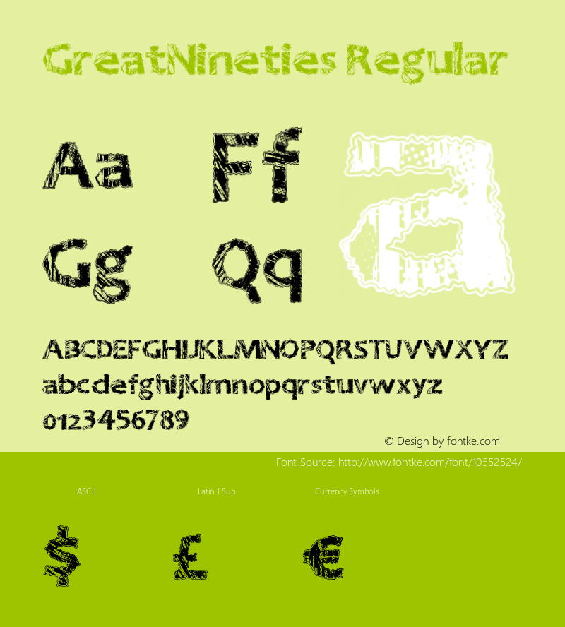 GreatNineties Regular Version 1.00 April 12, 2014, initial release图片样张